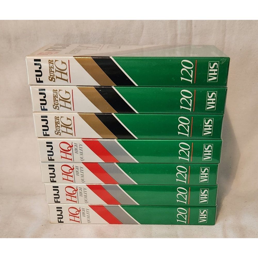 New‎ Pack of 7 Fuji HQ 120 VHS Tapes Sealed